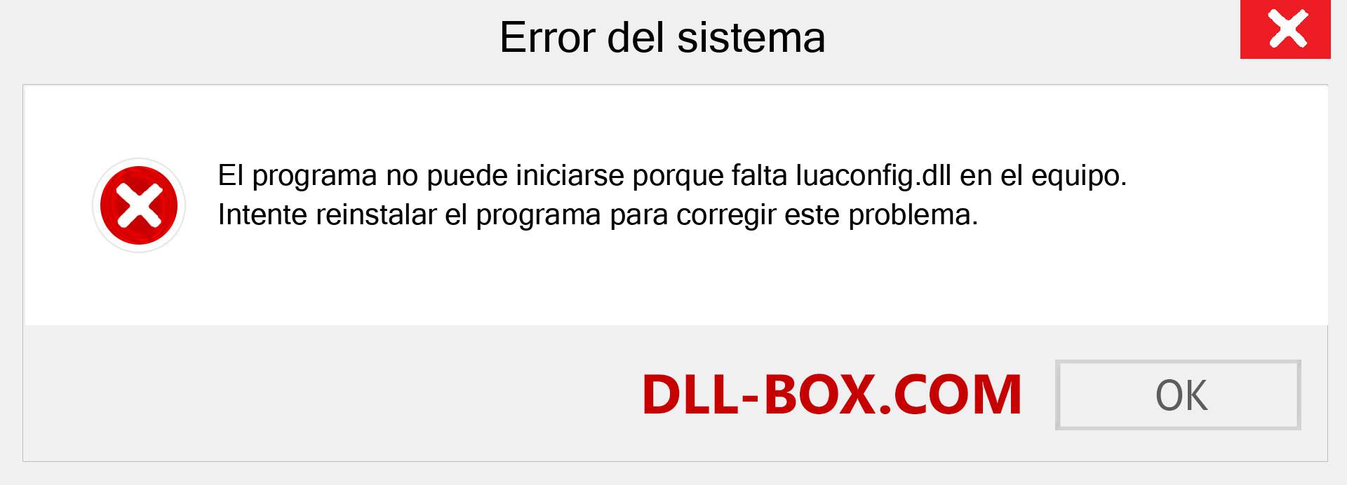 ¿Falta el archivo luaconfig.dll ?. Descargar para Windows 7, 8, 10 - Corregir luaconfig dll Missing Error en Windows, fotos, imágenes