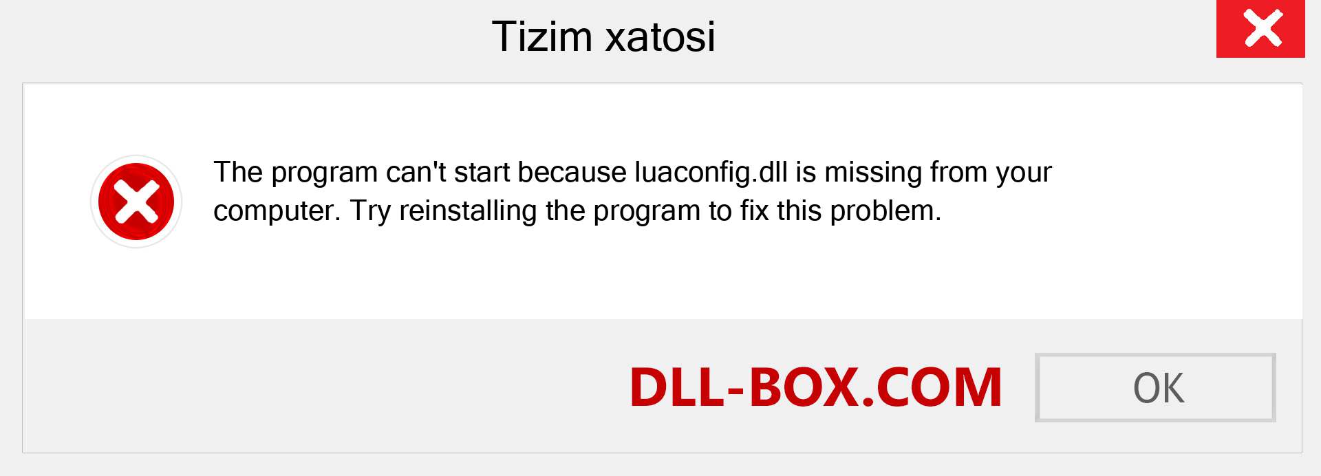 luaconfig.dll fayli yo'qolganmi?. Windows 7, 8, 10 uchun yuklab olish - Windowsda luaconfig dll etishmayotgan xatoni tuzating, rasmlar, rasmlar